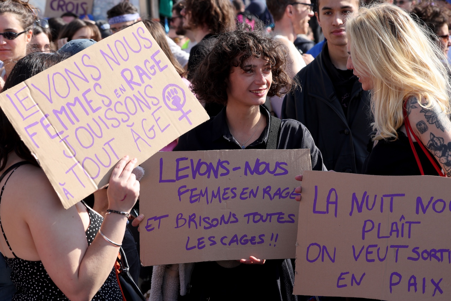 Demonstration to mark International Women's Rights Day, called by all feminist associations in Marseille, Southern France  on Friday, March 8, 2024.

Manifestation a l occasion de la journee internationale pour les droits des femmes a l appel de toutes les associations feministes a Marseille, le samedi 8 mars 2024.