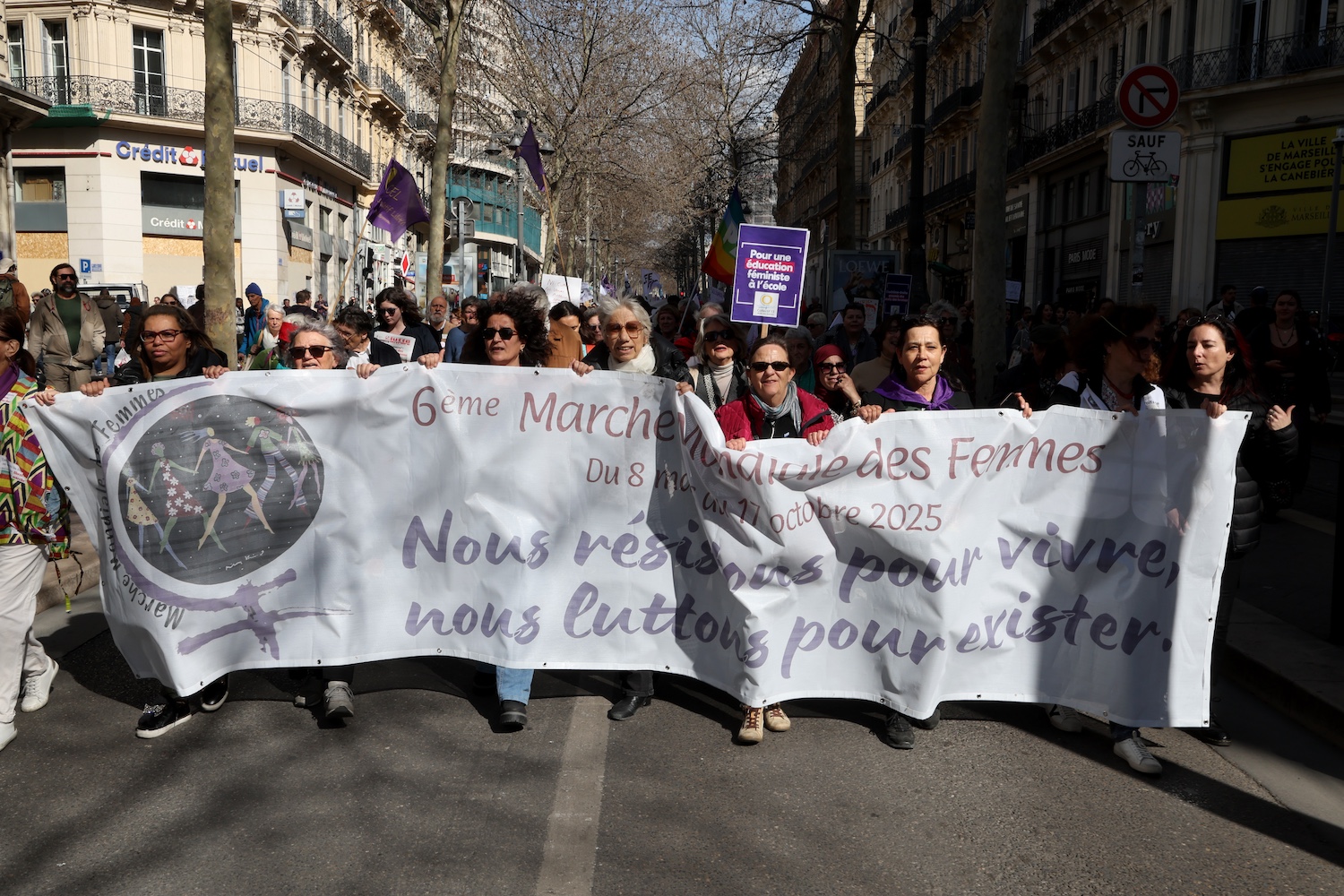 Demonstration to mark International Women's Rights Day, called by all feminist associations in Marseille, Southern France  on Friday, March 8, 2024.

Manifestation a l occasion de la journee internationale pour les droits des femmes a l appel de toutes les associations feministes a Marseille, le samedi 8 mars 2024.