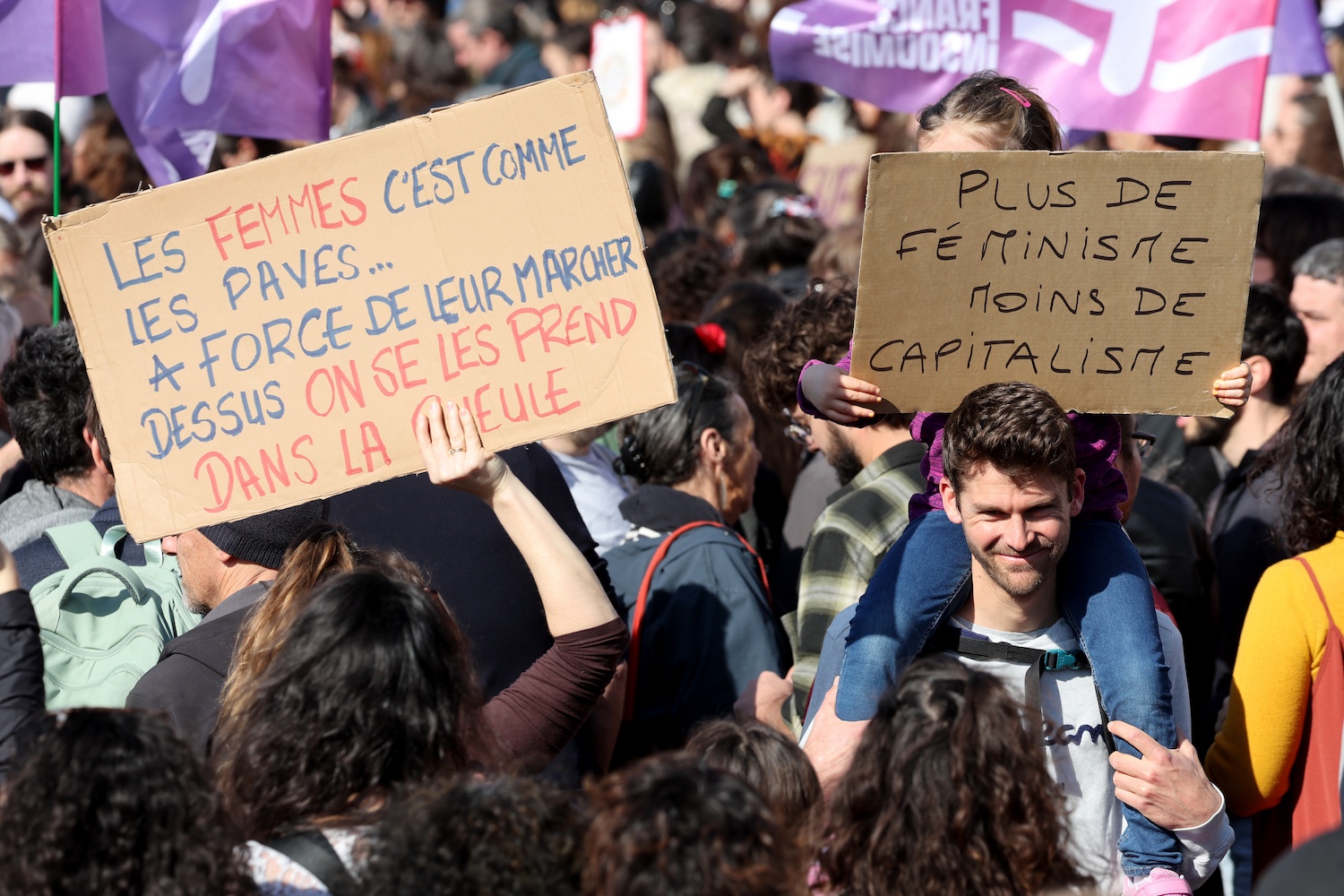 Demonstration to mark International Women's Rights Day, called by all feminist associations in Marseille, Southern France  on Friday, March 8, 2024.

Manifestation a l occasion de la journee internationale pour les droits des femmes a l appel de toutes les associations feministes a Marseille, le samedi 8 mars 2024.