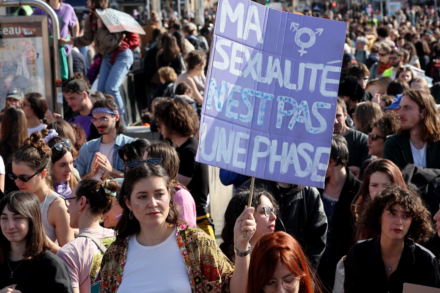 Demonstration to mark International Women's Rights Day, called by all feminist associations in Marseille, Southern France  on Friday, March 8, 2024.

Manifestation a l occasion de la journee internationale pour les droits des femmes a l appel de toutes les associations feministes a Marseille, le samedi 8 mars 2024.