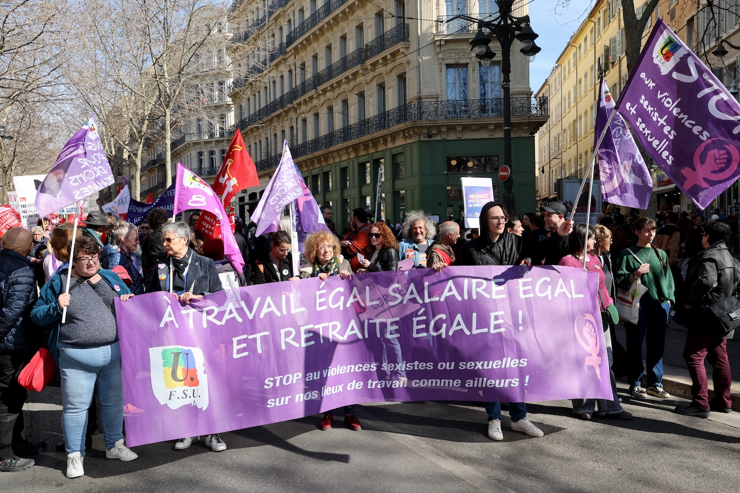 Demonstration to mark International Women's Rights Day, called by all feminist associations in Marseille, Southern France  on Friday, March 8, 2024.

Manifestation a l occasion de la journee internationale pour les droits des femmes a l appel de toutes les associations feministes a Marseille, le samedi 8 mars 2024.